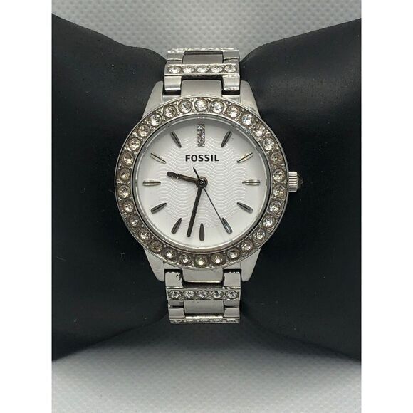 Fossil FS2362 Women's Stainless Steel Analog White Dial Quartz Wrist Watch HO312 - Picture 1 of 9